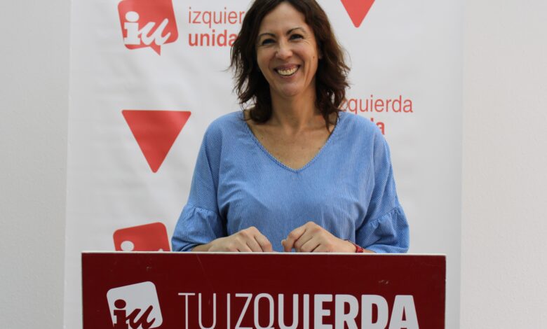 Eva García Sempere en la rueda de prensa de IU