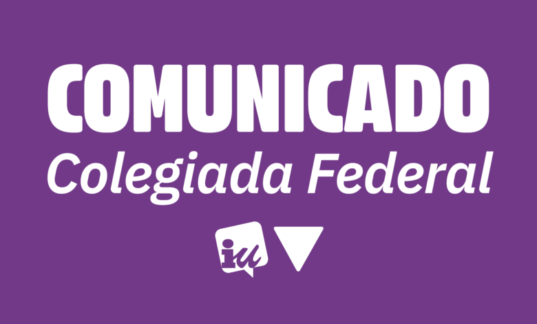 Imagen de comunicado de la Colegiada Federal de IU