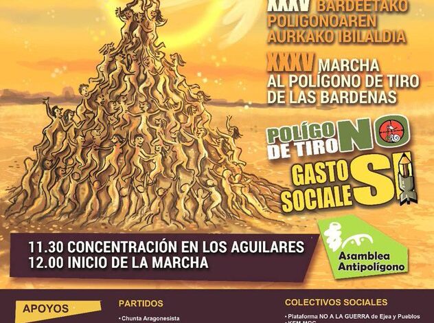 Cartel de la XXXV Marcha al polígono de tiro de las Bardenas del próximo domingo