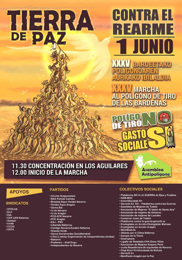 Cartel de la XXXV Marcha al polígono de tiro de las Bardenas del próximo domingo