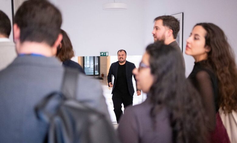 Nahuel González durante su trabajo parlamentario de hoy en el Congreso