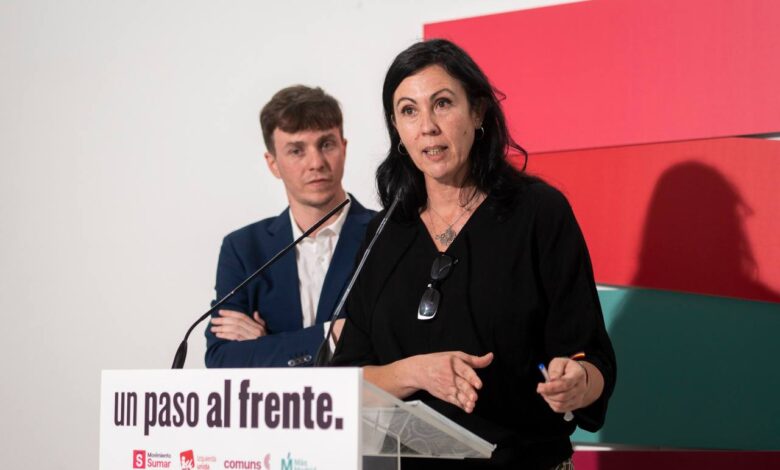 Eva García Sempere durante la rueda de prensa ofrecida esta mañana junto a Eduardo Rubiño en Madrid