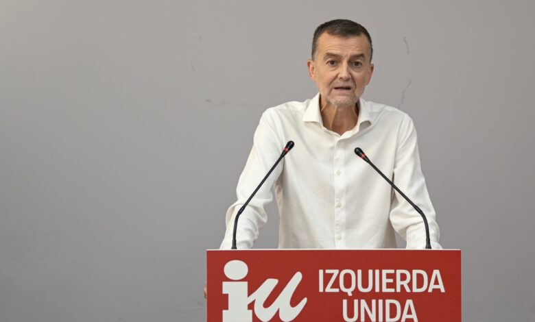 Antonio Maíllo durante la presentación esta mañana de su Informe Político ante la Coordinadora Federal de IU
